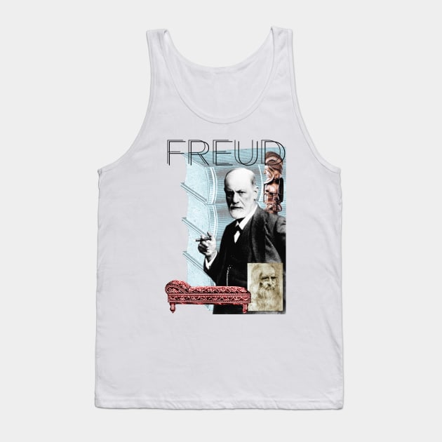 Sigmund Freud Collage Portrait Tank Top by Dez53